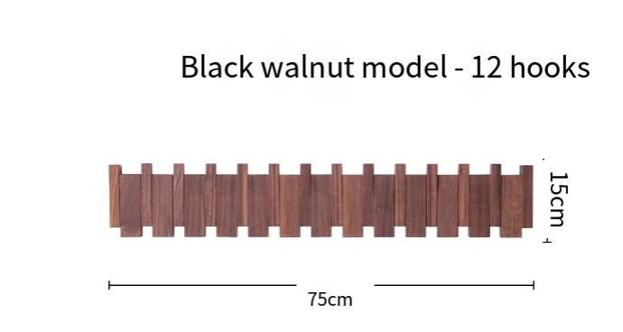 Piano Key Wall Coat Rack | Wood | 4–12 Hooks