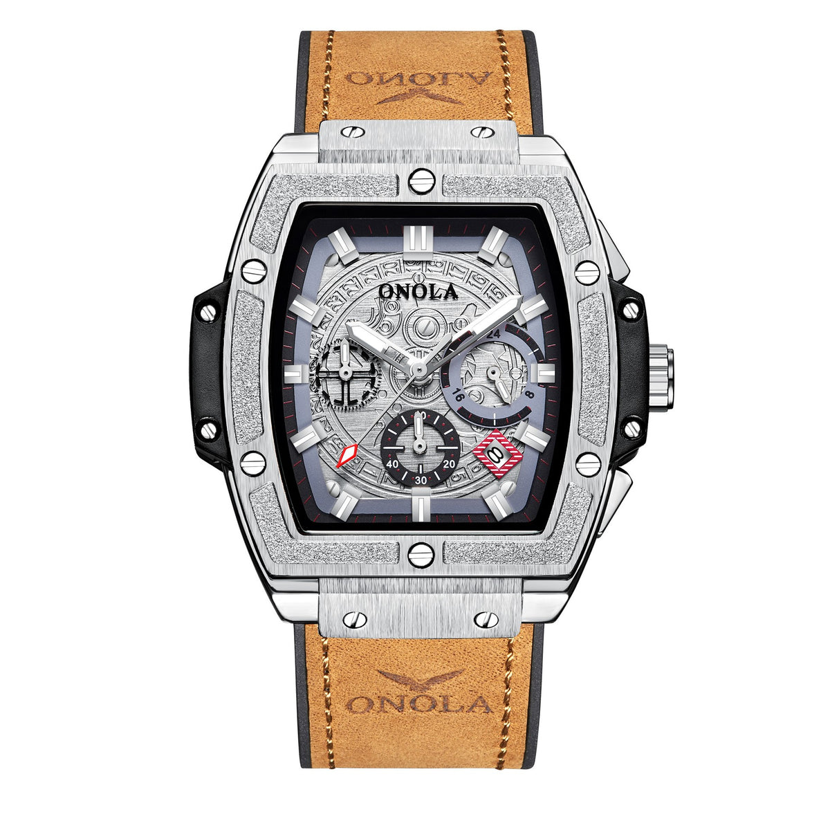 Men's Waterproof Leather Quartz Watch | 46mm | 30M Rated