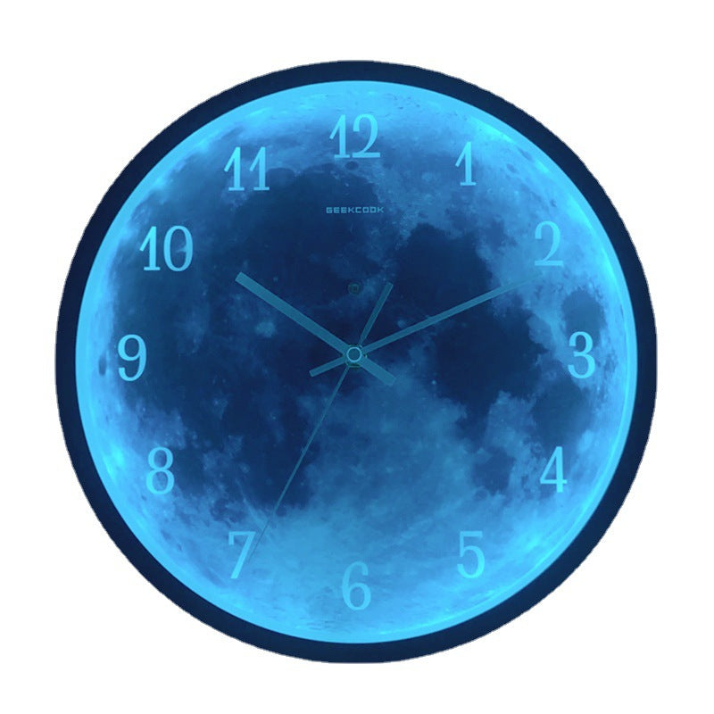 Starry Blue Moon LED Sound-Reactive Clock