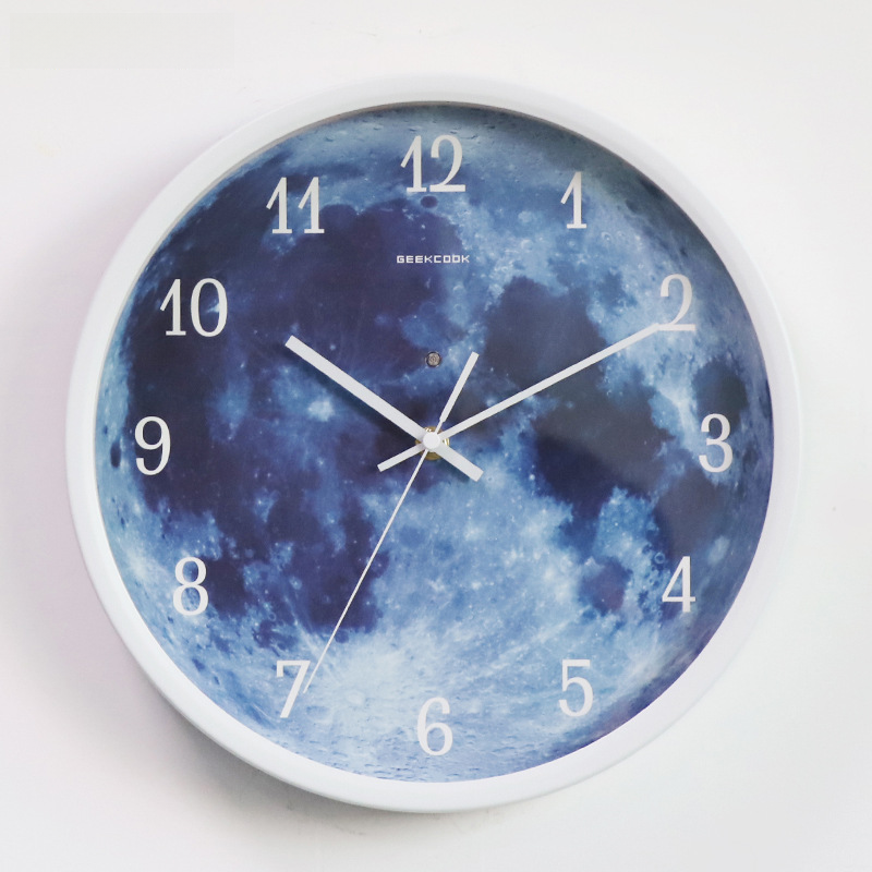 Starry Blue Moon LED Sound-Reactive Clock