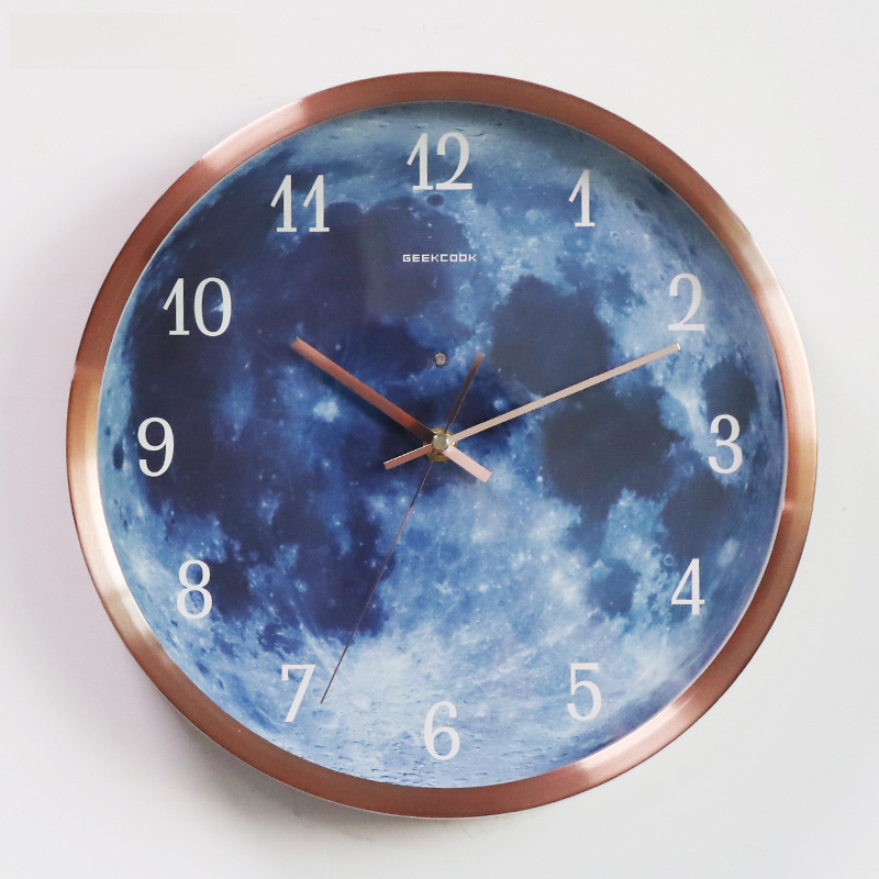 Starry Blue Moon LED Sound-Reactive Clock