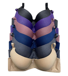 Violas Secret Women Bras 6 Pack of T-Shirt Bra D Cup DD Cup 34D 36D 38D 40D 42D 36DD 38DD 40DD 42DD 44DD (36B 9290)