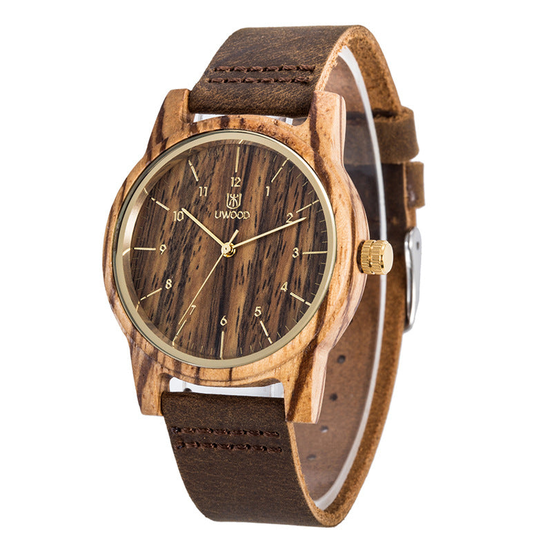 Men's Wooden Quartz Watch | Walnut & Zebra Wood