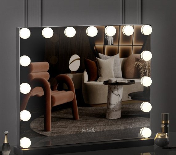 Bluetooth Makeup Mirror with LED Lighting & Touchscreen