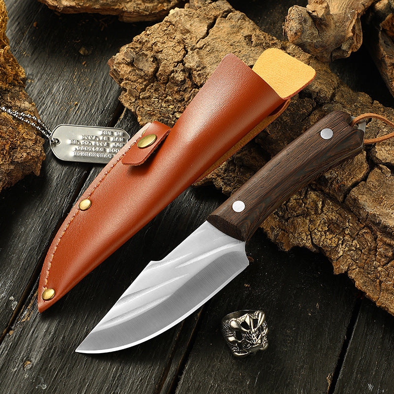 Portable Stainless Steel Meat Knife for Outdoor Use
