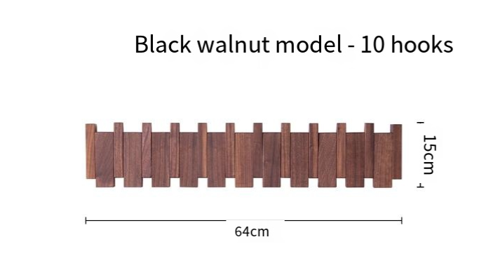 Piano Key Wall Coat Rack | Wood | 4–12 Hooks