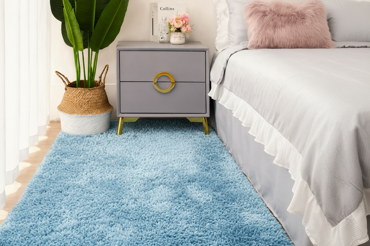 Soft Tie Dye Plush Area Rug for Bedroom & Living Room