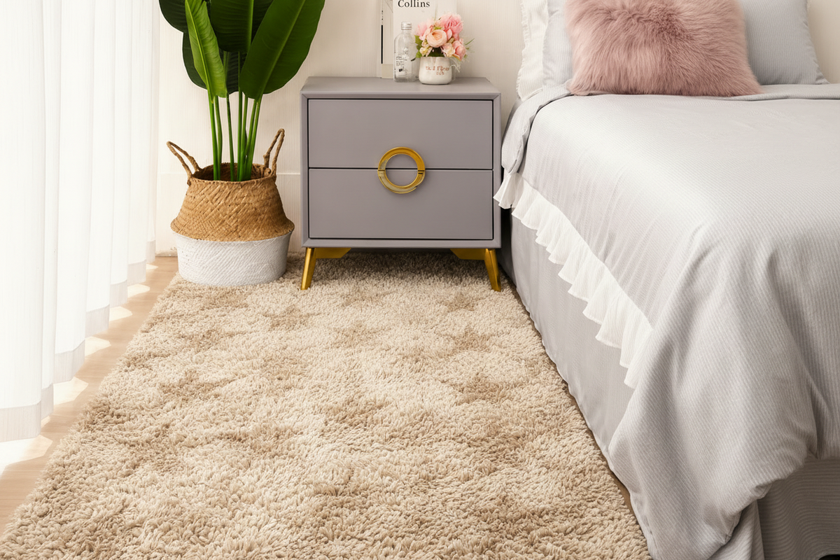 Soft Tie Dye Plush Area Rug for Bedroom & Living Room